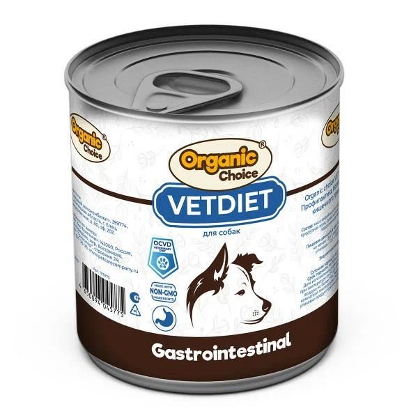 Влажный корм для собак Organic Сhoice VET Gastrointestinal профилактика болезней ЖКТ 340г 501₽