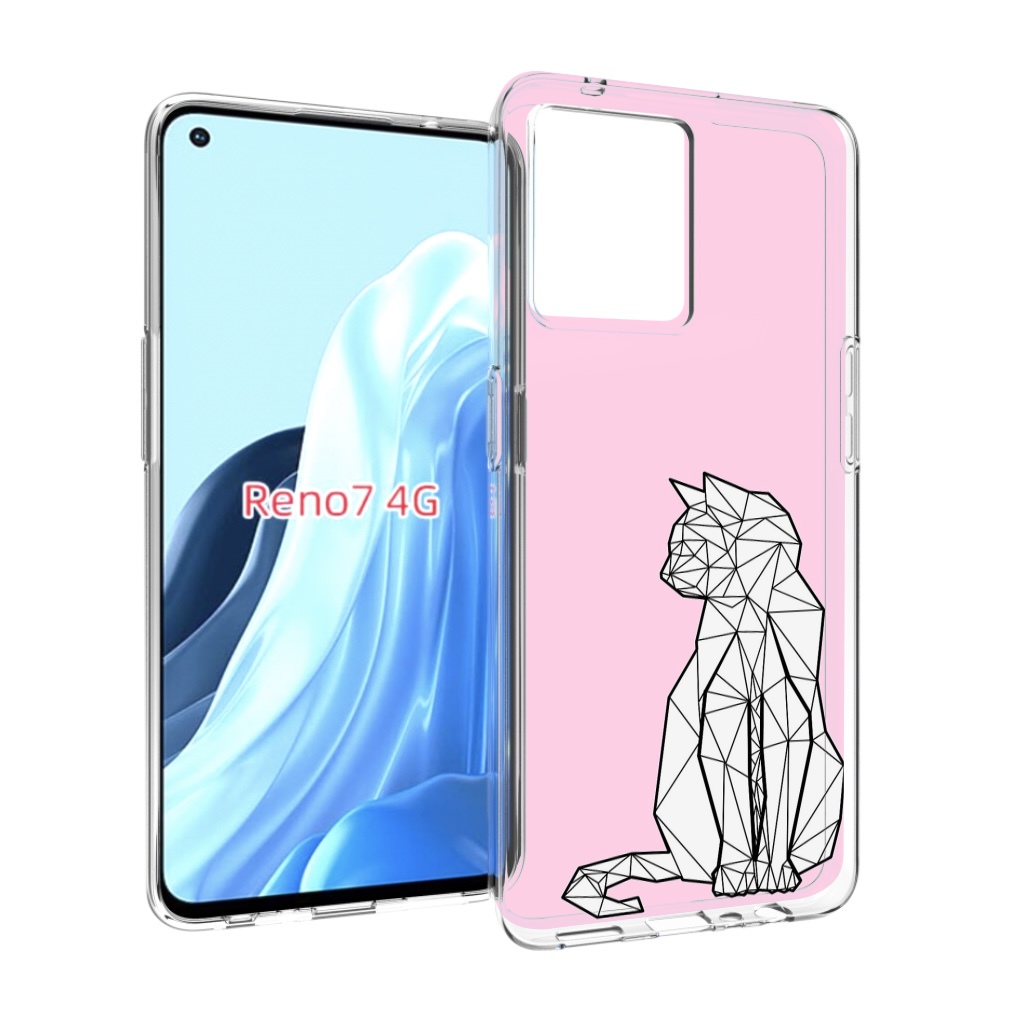 

Чехол MyPads белый котик с гранями для OPPO RENO 7 4G, Прозрачный, Tocco