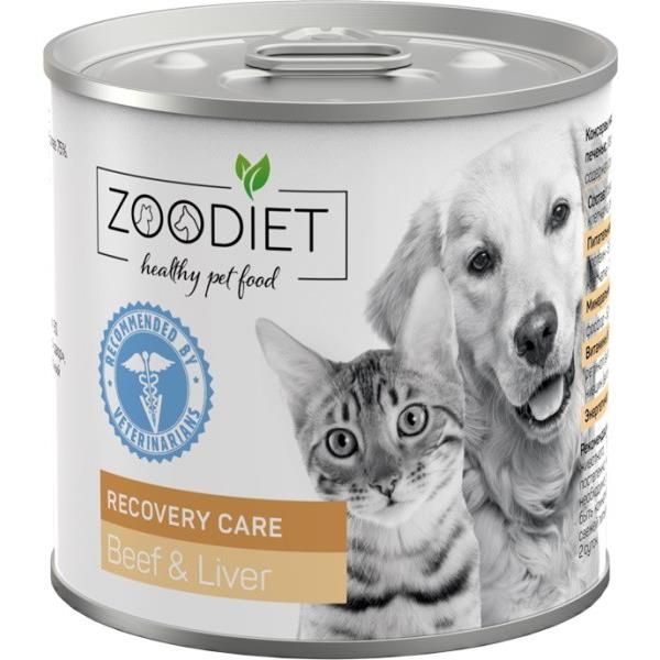 Влажный корм для  собак и кошек ZOODIET RECOVERY CARE, говядина, печень, 240 г