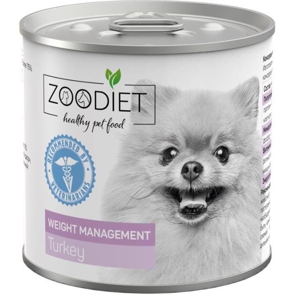 

Влажный корм для собак ZOODIET WEIGHT MANAGEMENT, контроль веса, индейка, 240г