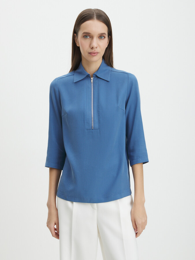 

Блуза женская Maison David T-005 синяя 2XL, Синий, T-005