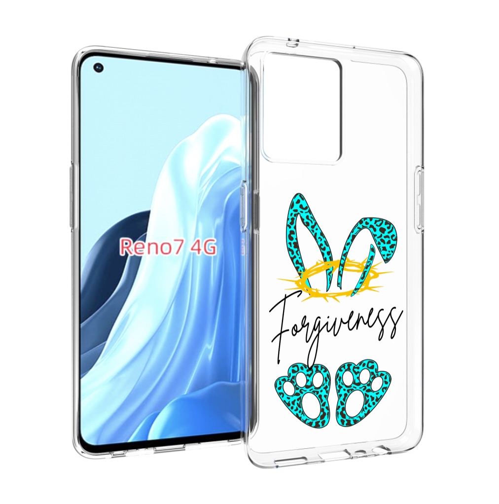 

Чехол MyPads бирюзовое лапки и ушки женский для OPPO RENO 7 4G, Прозрачный, Tocco