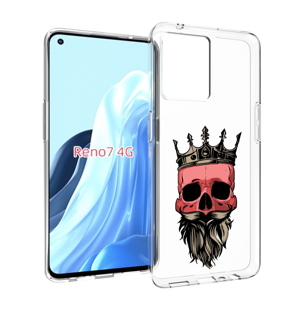 

Чехол MyPads бородатый красный череп мужской для OPPO RENO 7 4G, Прозрачный, Tocco