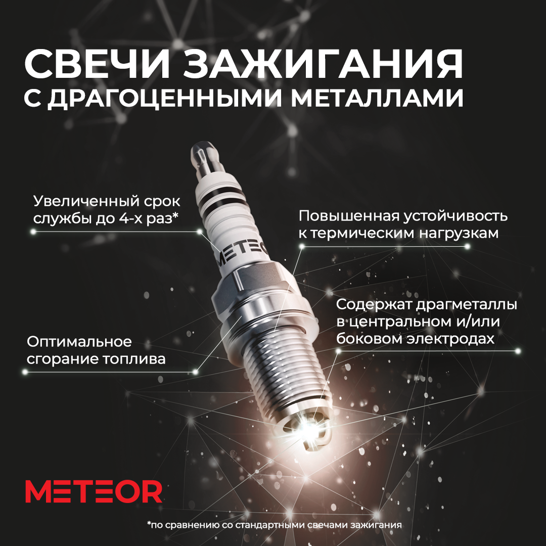 Комплект свечей зажигания SA436 METEOR (BOSCH) black line (FR7KPP332/0242235776)