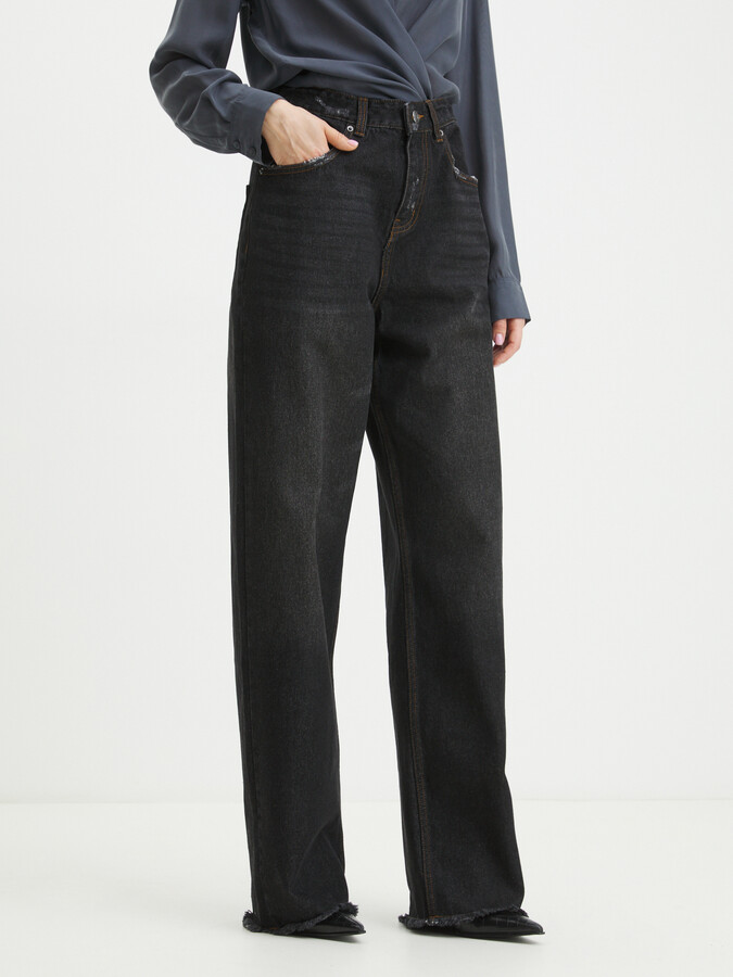 

Джинсы женские Maison David QL-24-01A черные XL, Черный, QL-24-01A