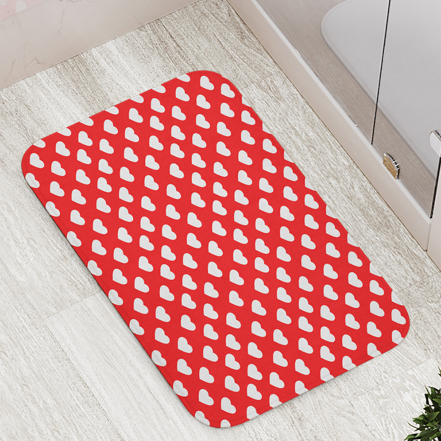 

Коврик противоскользящий JoyArty "Векторные сердца" для ванной сауны бассейна 77х52 см, Векторные сердца