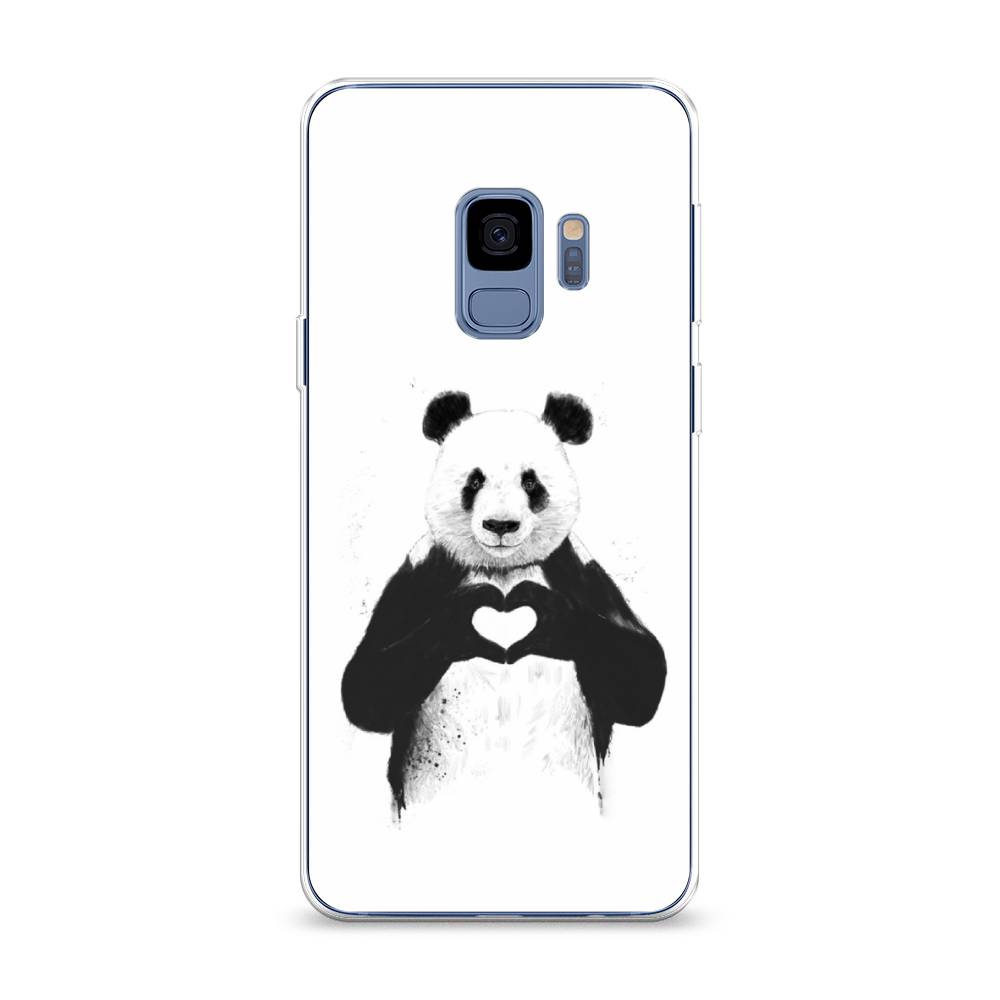

Чехол Awog на Samsung Galaxy S9 "Панда love", Серебристый, 25750-10