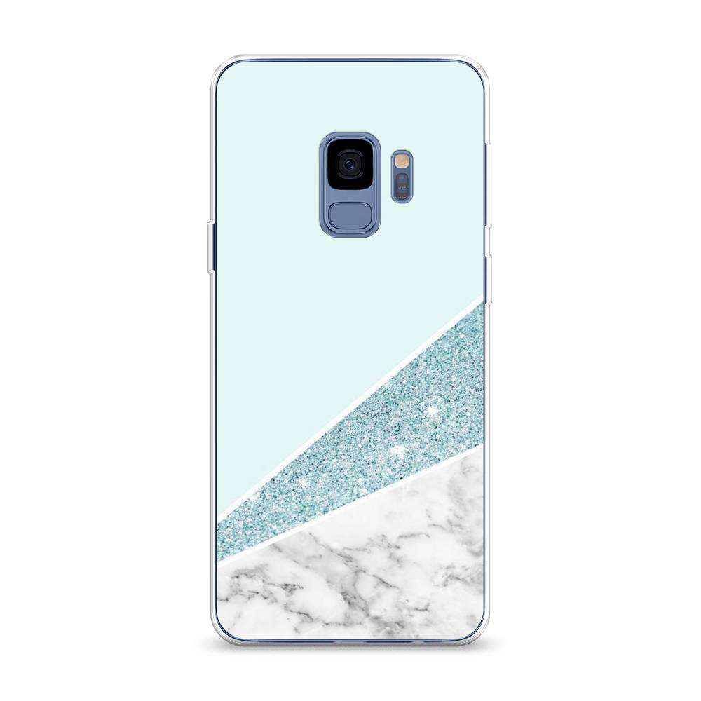 

Чехол Awog на Samsung Galaxy S9 "Мрамор с голубыми блестками", Голубой;белый, 25750-3