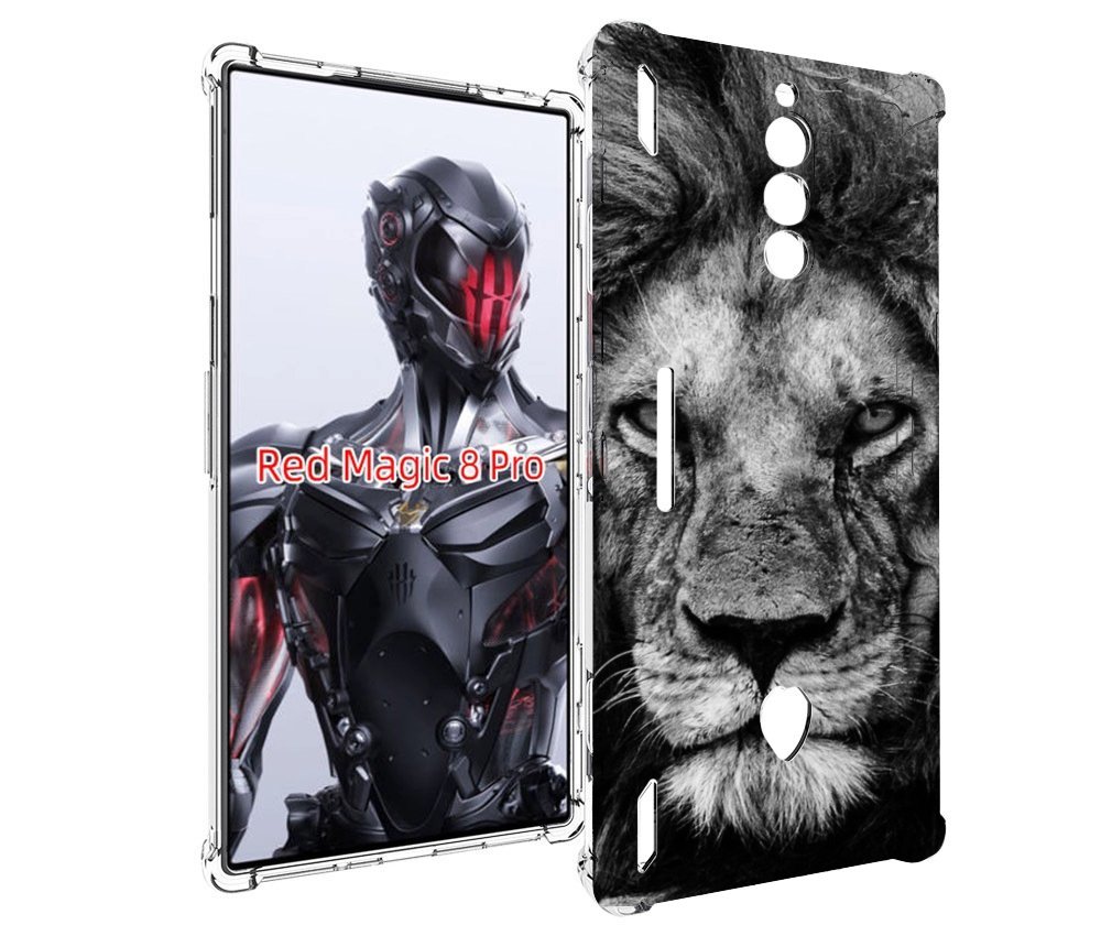 Чехол MyPads смуглый лев мужской для ZTE Nubia Red Magic 8 Pro / Red Magic 8 Pro Plus