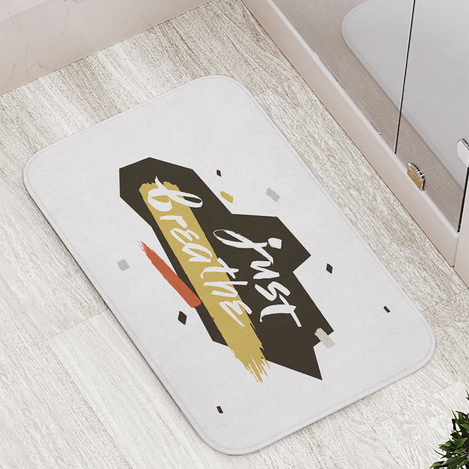 

Коврик противоскользящий JoyArty "Осознанное дыхание" для ванной сауны бассейна 77х52см, Осознанное дыхание