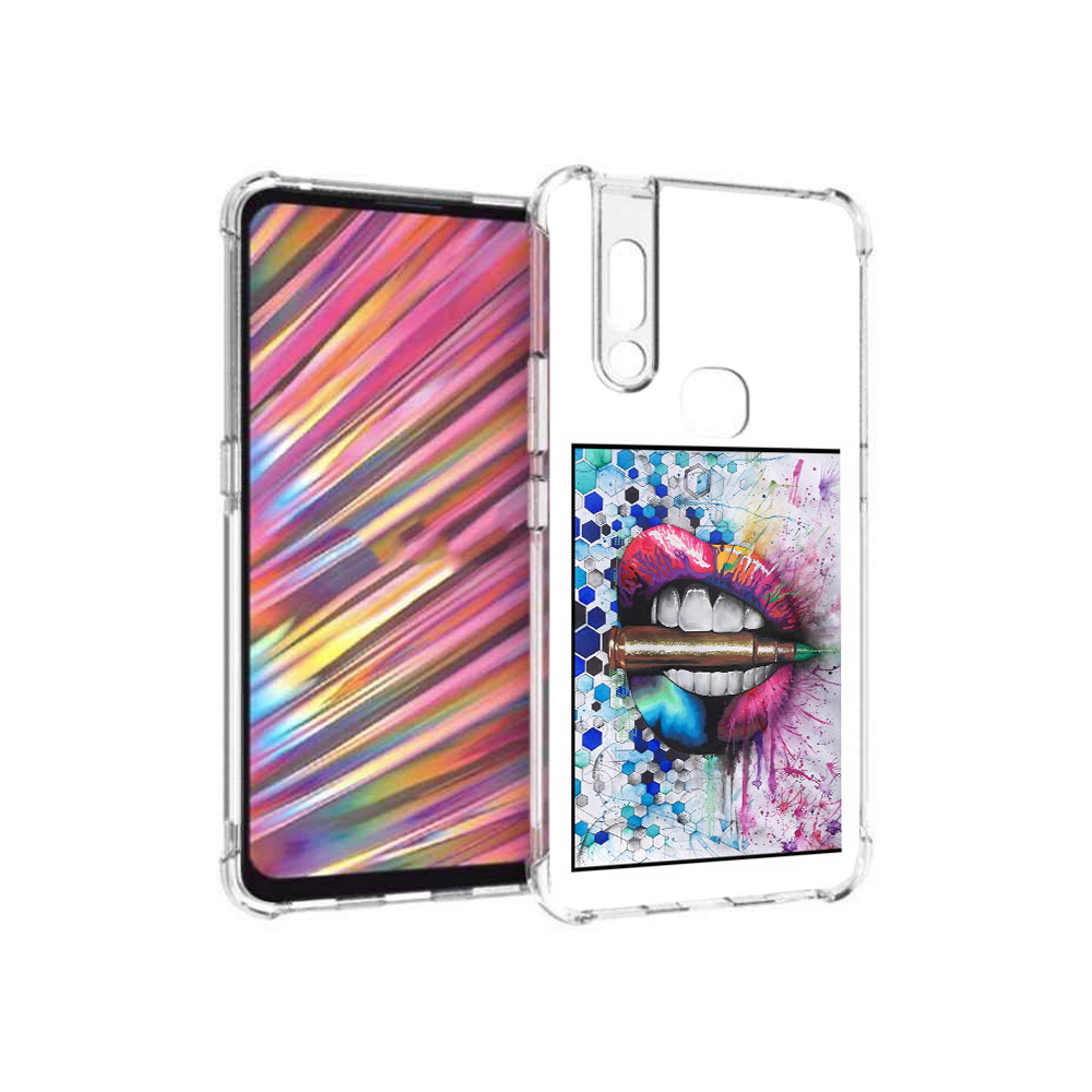 

Чехол MyPads Tocco для Vivo V15 разноцветные губы с пулей (PT127905.397.571), Прозрачный, Tocco