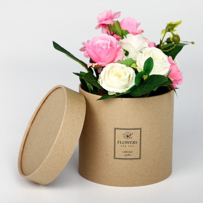 

Шляпная коробка Дарите Счастье Flowers 15 х 15 см, Бежевый