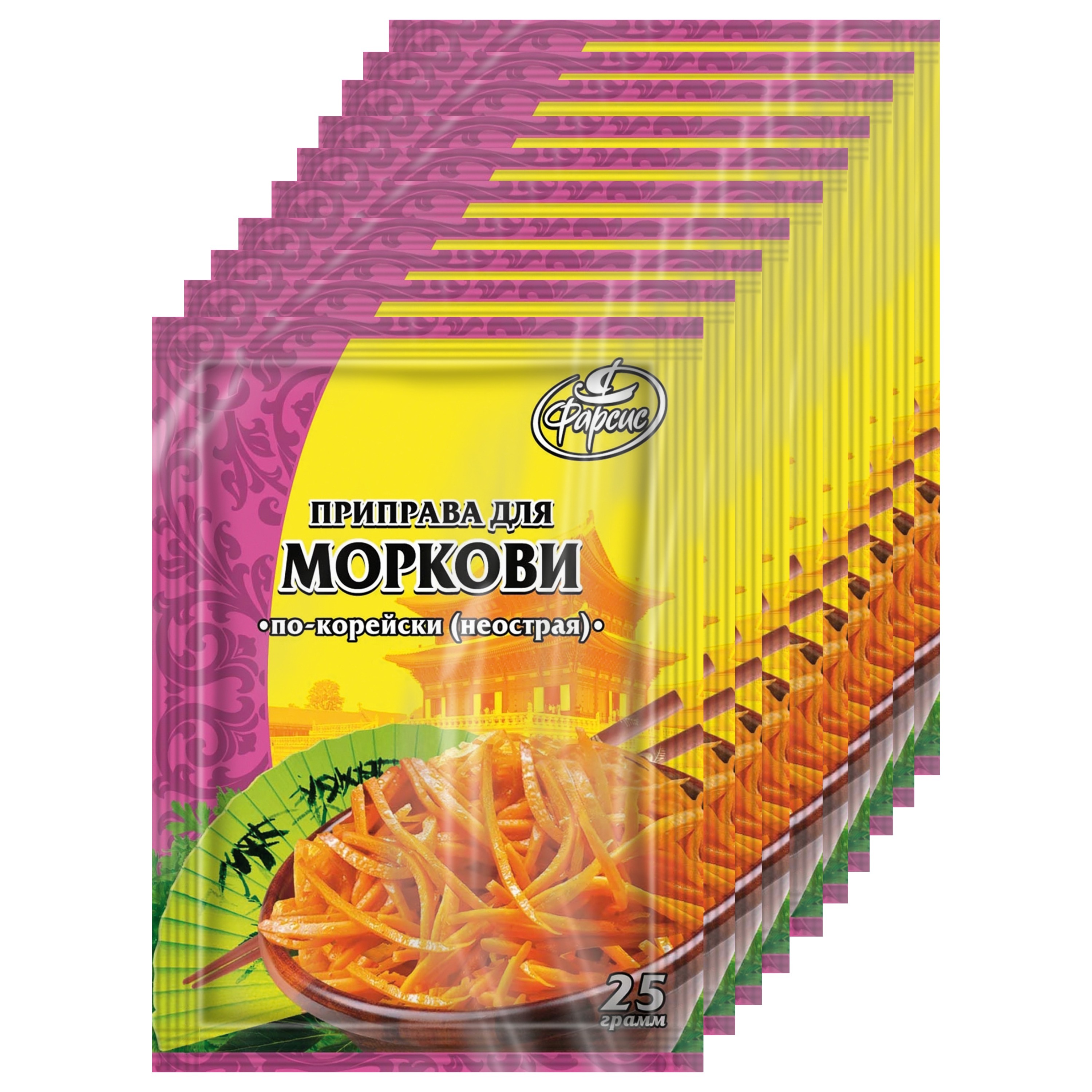 

Приправа для моркови по-корейски (не острая) Фарсис 25г (10шт.), морковь не острая
