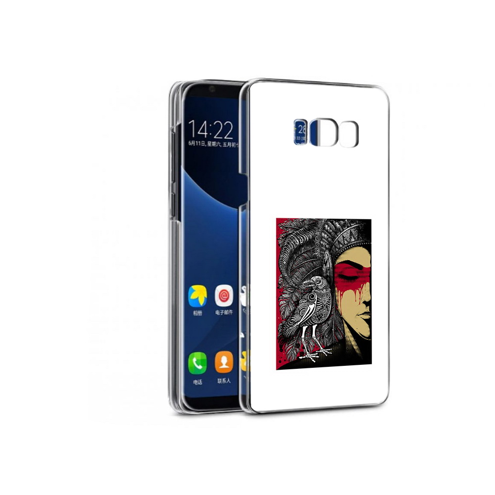 Чехол MyPads Tocco для Samsung Galaxy S7 девушка с вороном в абстракции (PT40116.513.311)
