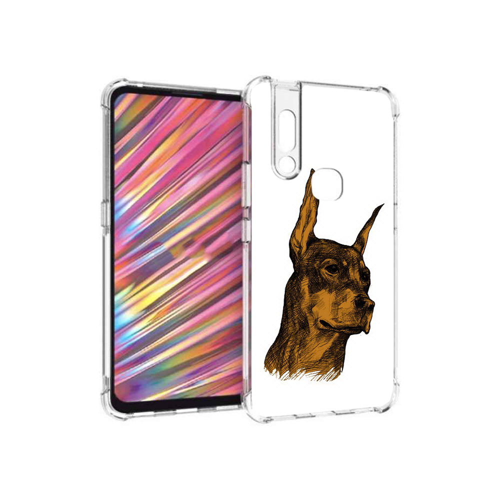

Чехол MyPads Tocco для Vivo V15 скетч доберман (PT127905.397.605), Прозрачный, Tocco