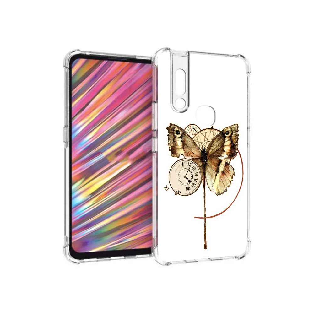 Чехол MyPads Tocco для Vivo V15 старинные часы с бабочкой (PT127905.397.622)