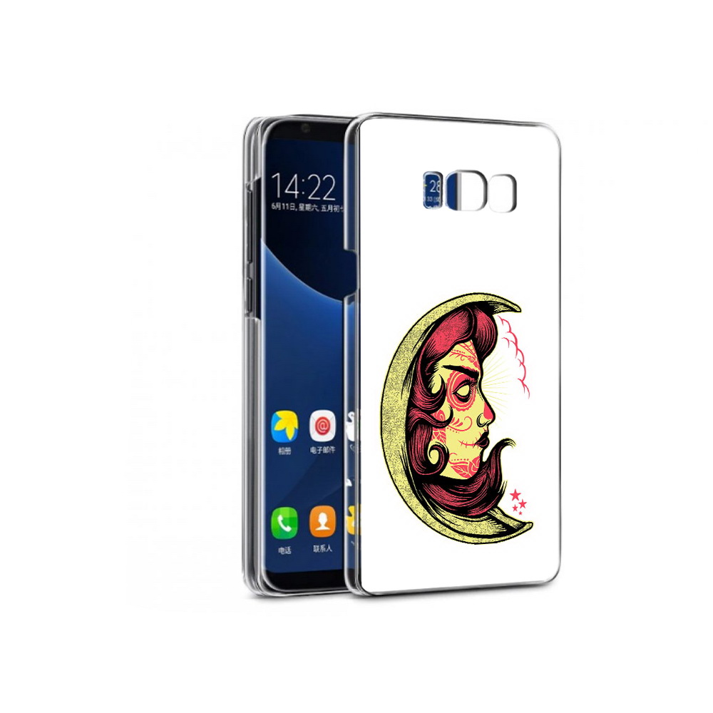 

Чехол MyPads Tocco для Samsung Galaxy S7 желтый полумесяц с лицом девушки, Прозрачный, Tocco