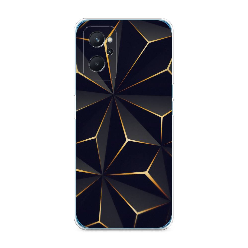 

Чехол на Realme 9i "Черные полигоны", Золотистый;черный, 258050-3