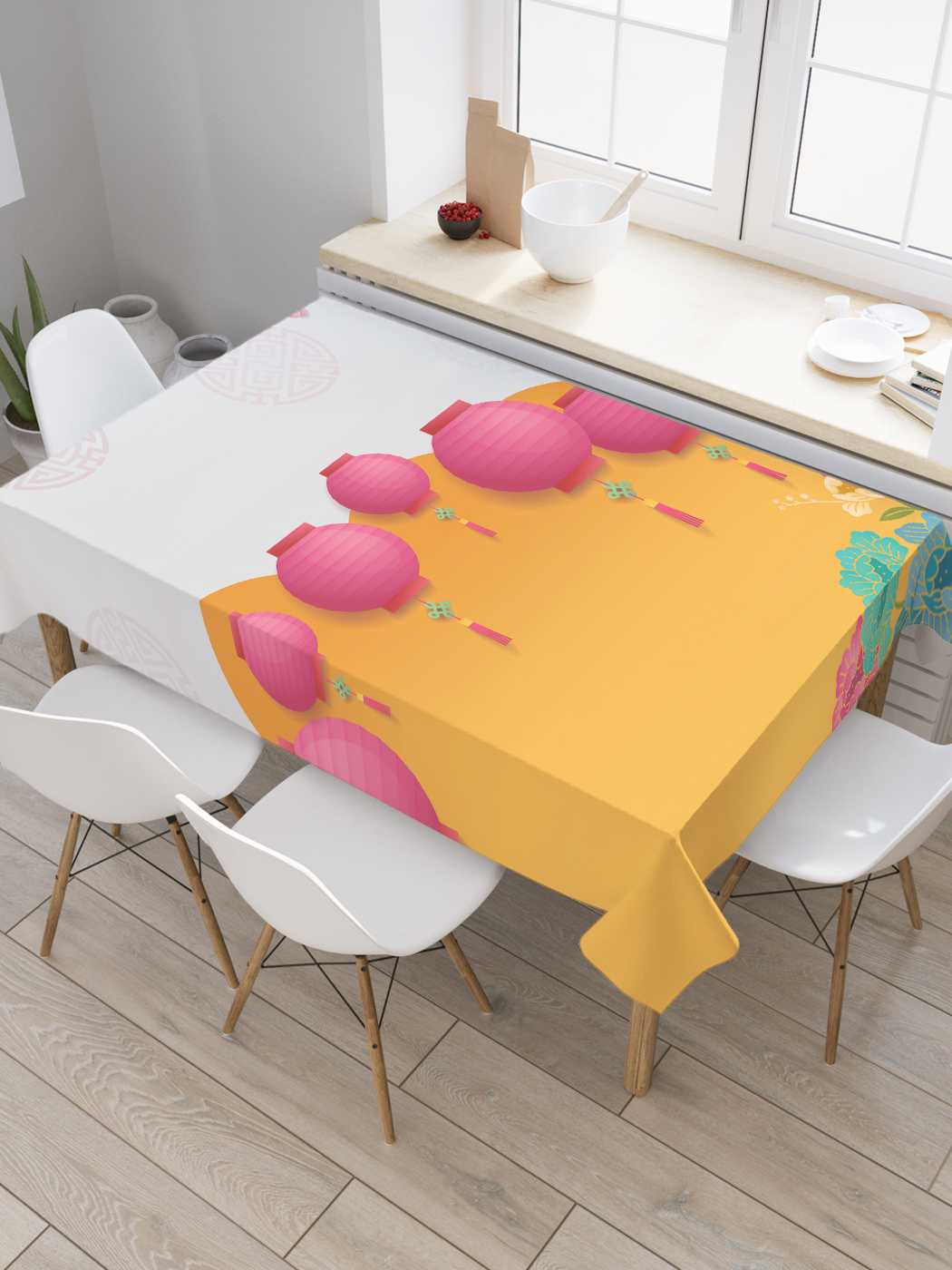 

Скатерть прямоугольная JoyArty "Полет фонарей" из сатена, 180x145 см, Оранжевый, Полет фонарей