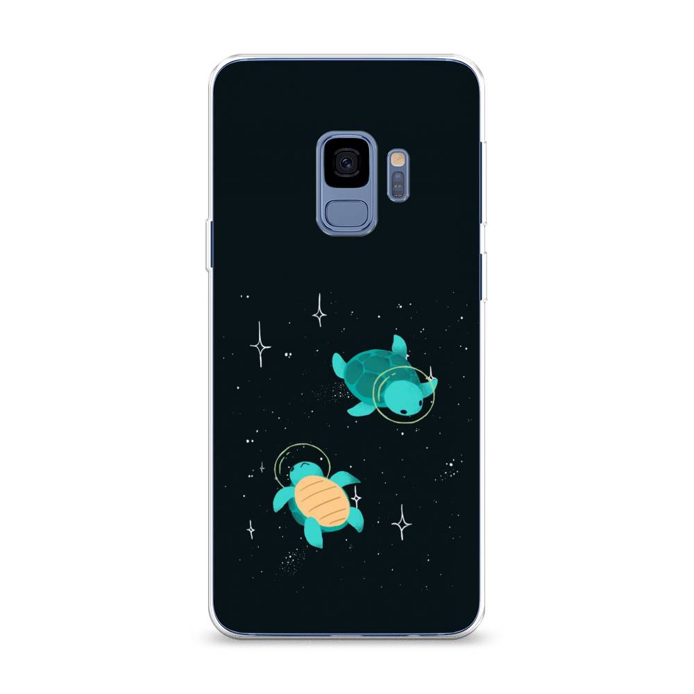 

Чехол Awog на Samsung Galaxy S9 "Черепашки космонавты", Черный;синий, 25750-4