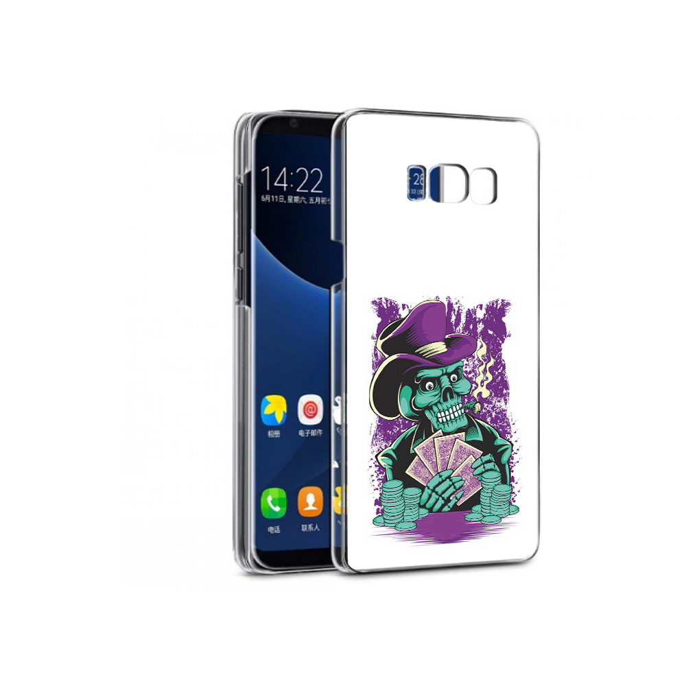 

Чехол MyPads Tocco для Samsung Galaxy S7 зеленый череп с картами (PT40116.513.361), Прозрачный, Tocco