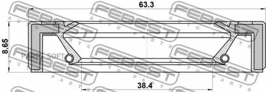 

Сальник привода 40x63x9 febest 95gas-40630909c