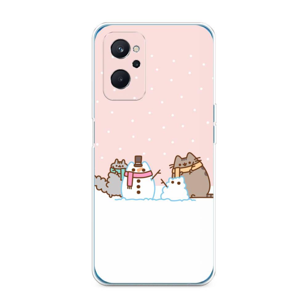 

Чехол на Realme 9i "Котики в снегу", Розовый;белый;серый, 258050-5