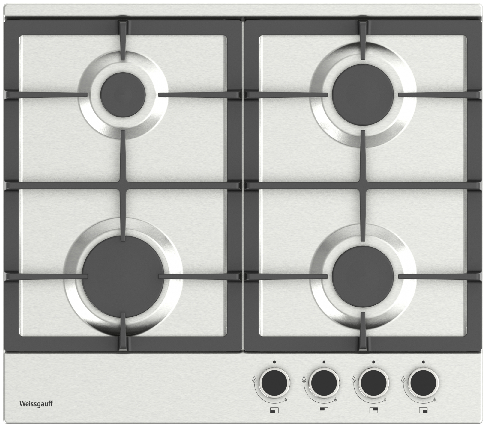 фото Встраиваемая варочная панель газовая weissgauff hgg 640 xbg black/silver