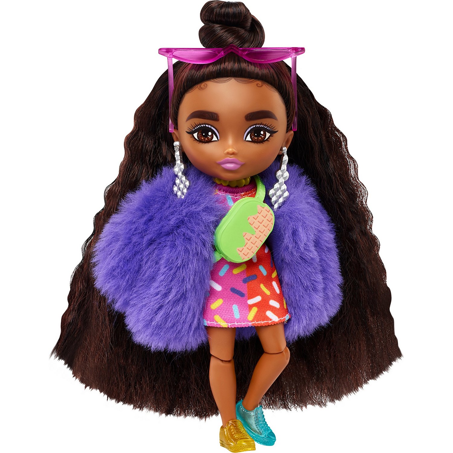 Мини-кукла Barbie Extra Minis с каштановыми волосами HGP62/HGP63 кукла barbie barbiestyle 4 стильная с каштановыми волосами