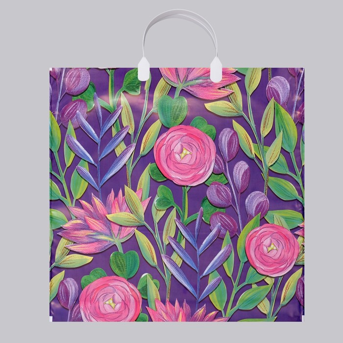 

Пакет "Лепесток", полиэтиленовый с пластиковой ручкой, 37х34 см, 80 мкм, Весенняя палитра