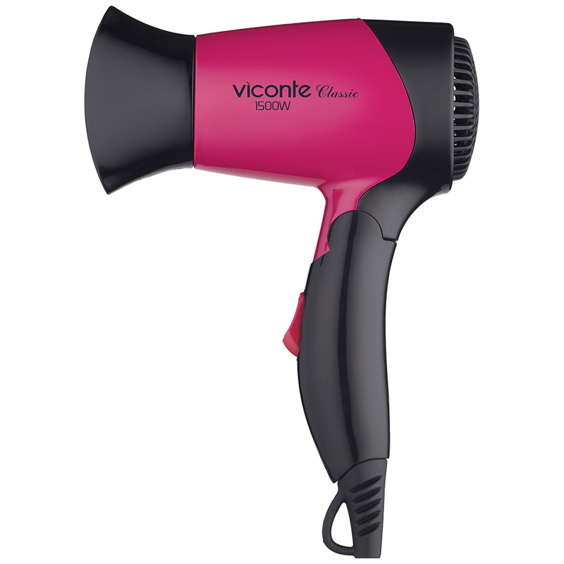 Фен Viconte VC-3748 1500 Вт розовый расчёска массажная вентилируемая прорезиненная ручка 4 5 × 23 5 см чёрный розовый