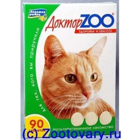 Мультивитаминное лакомство для кошек Доктор Zoo Здоровье и Красота, 6 шт по 90 таблеток