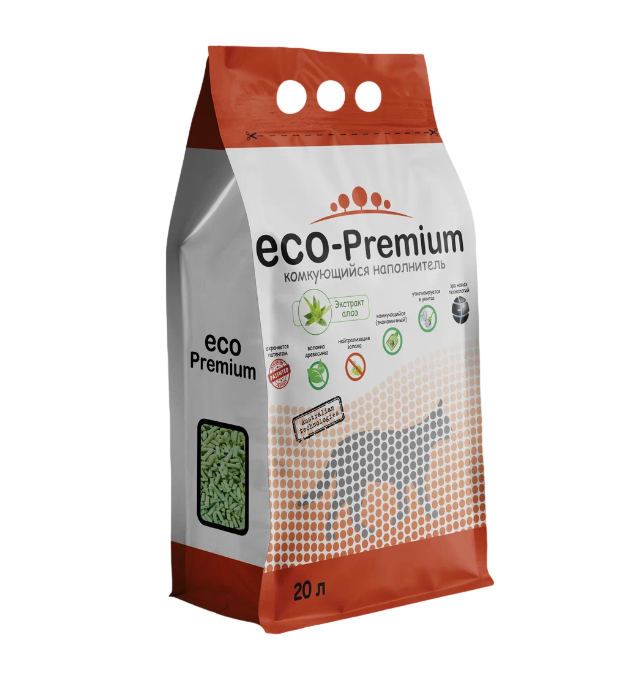 

Комкующийся наполнитель ECO-Premium Алоэ древесный, 6 шт по 5 л