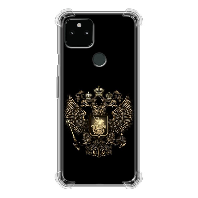 фото Дизайнерский силиконовый чехол для google pixel 5a 5g герб россии золотой 100gadgets