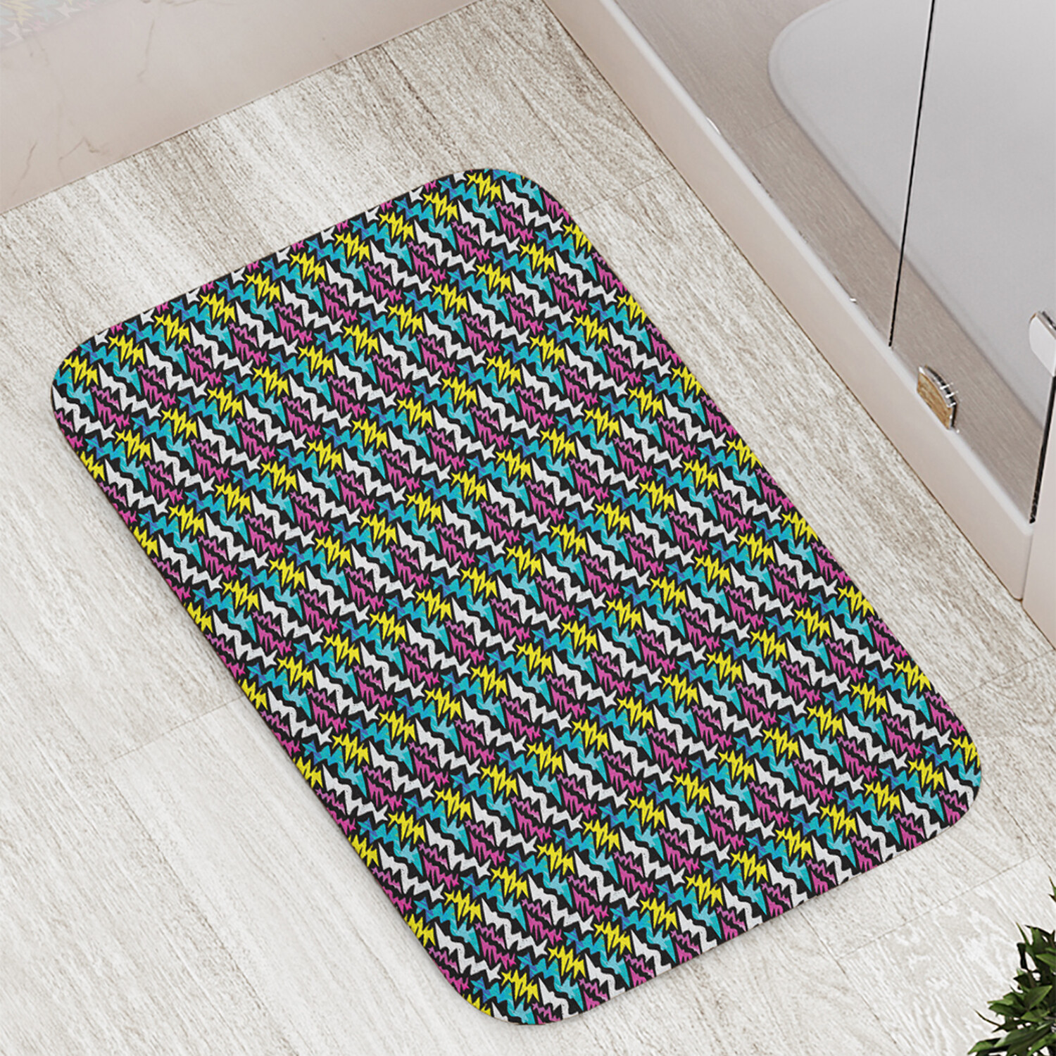 

Коврик противоскользящий JoyArty "Абстракция поп-арт" для ванной сауны бассейна 77х52см, Абстракция поп-арт