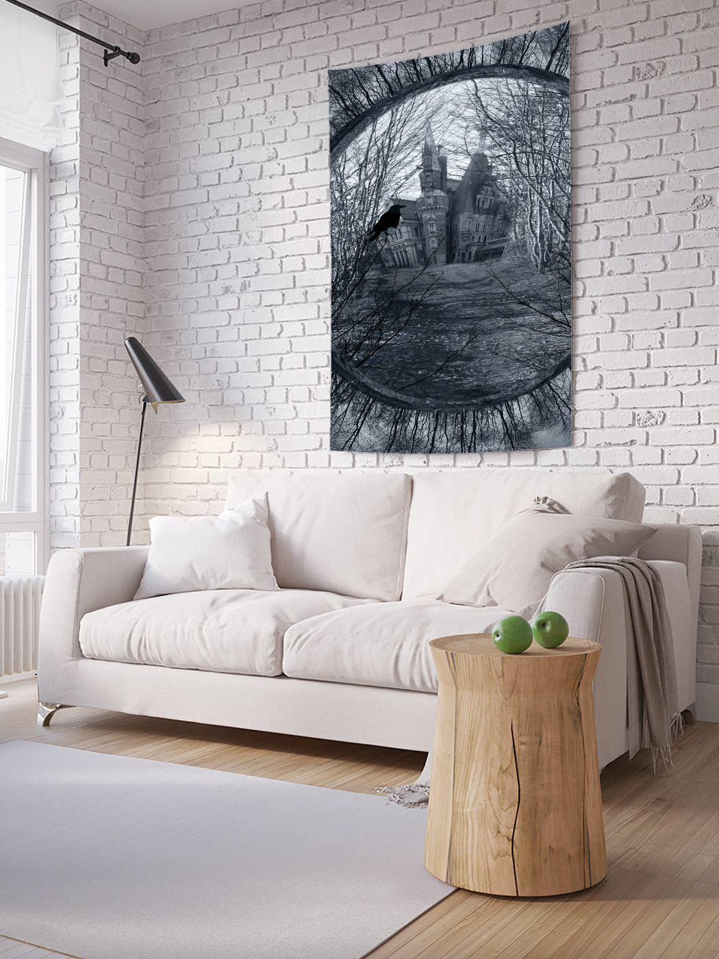 фото Вертикальное фотопанно на стену joyarty "заброшенный замок", 150x200 см