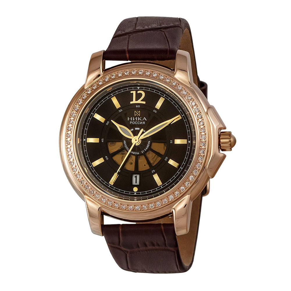 фото Наручные часы мужские ника 1068.1.1.64a коричневые