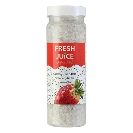 Соль для ванн Fresh Juice Strawberry & Chia 700г