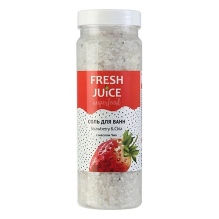 фото Соль для ванн fresh juice strawberry & chia 700г