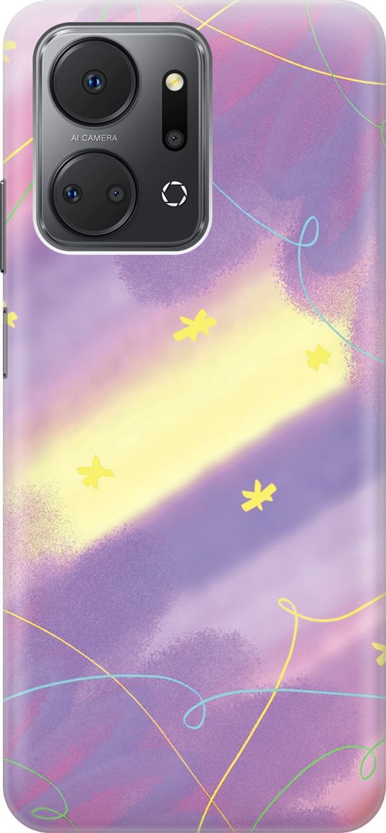 

Силиконовый чехол на Honor X7a с принтом "Сиреневые сны", Желтый;фиолетовый, 159384