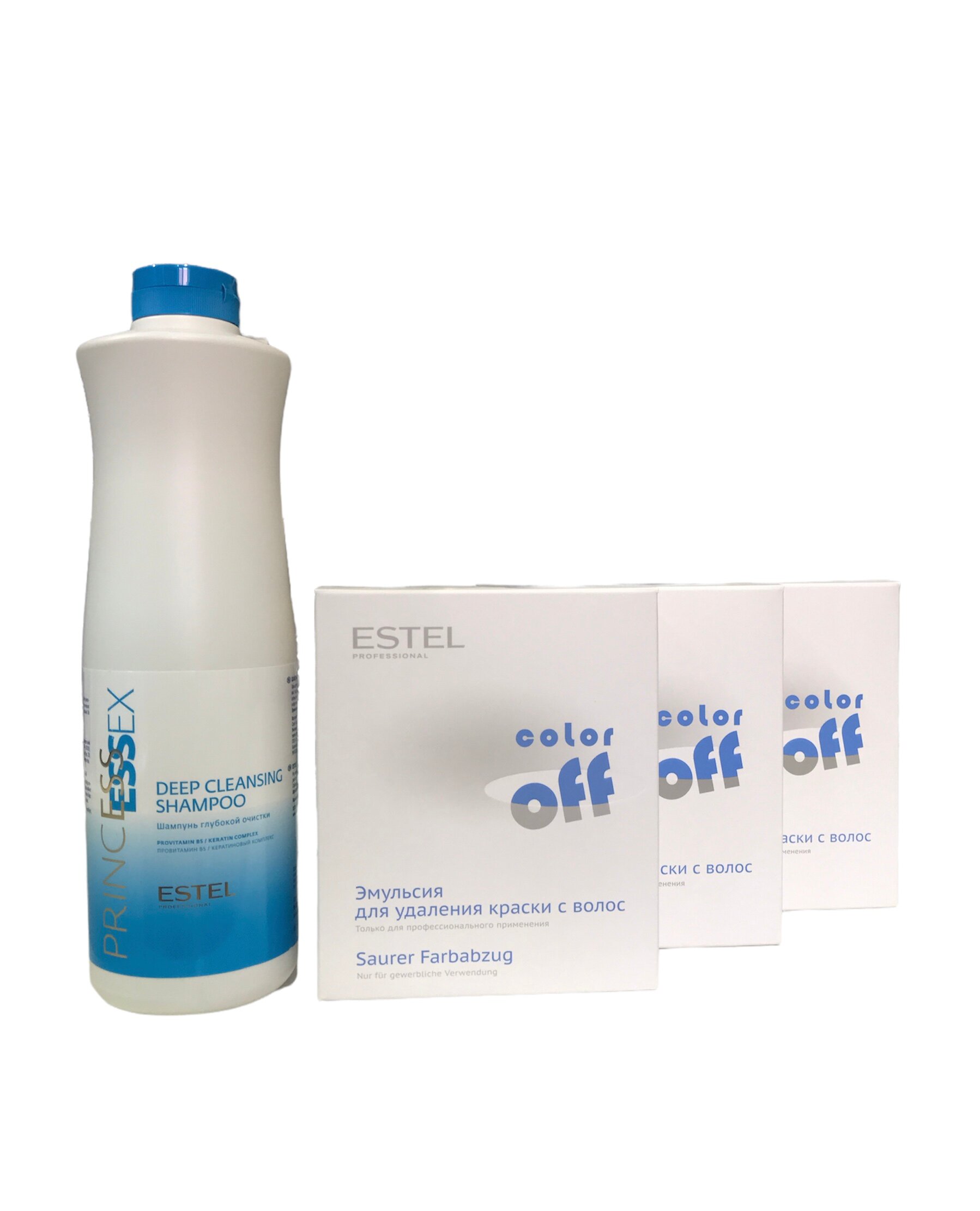 Набор ESTEL Эмульсия для удаления краски с волос Color Off 3 шт+Шампунь 1000 мл эмульсия перед использованием шампуня scalp detox