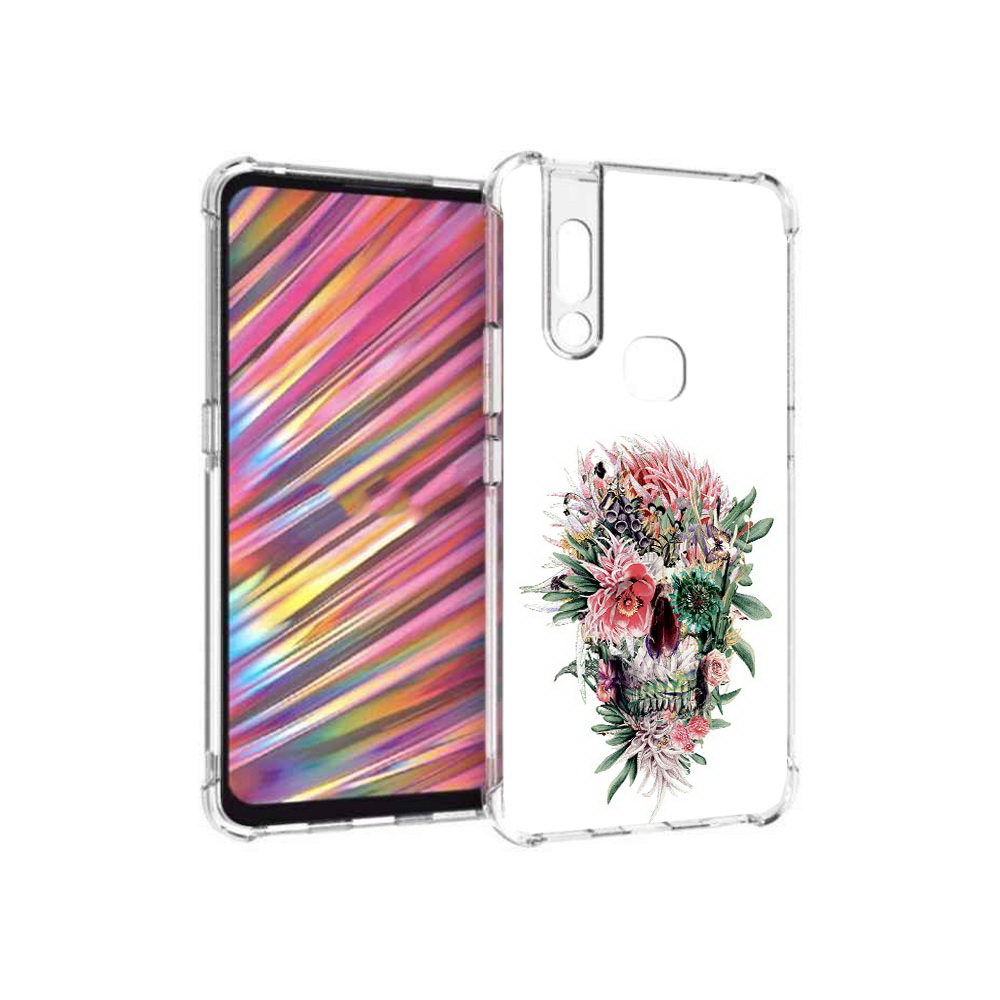 

Чехол MyPads Tocco для Vivo V15 череп из цветов (PT127905.397.677), Прозрачный, Tocco