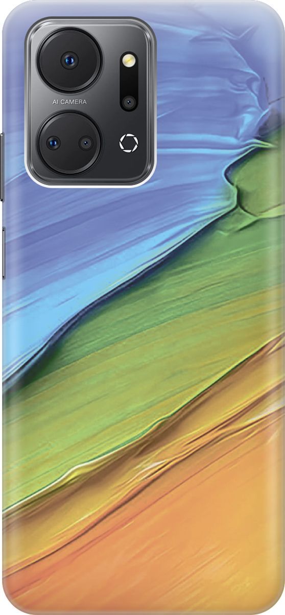 

Силиконовый чехол на Honor X7a с принтом "Желто-синие ткани", Голубой;оранжевый, 159387