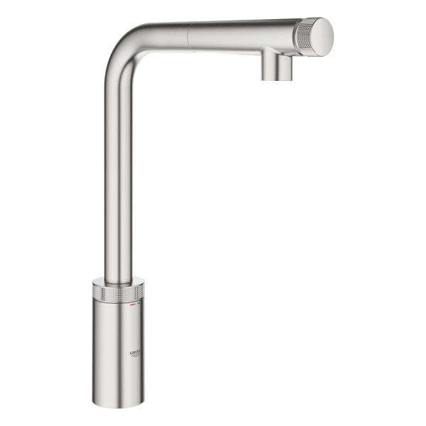 

Смеситель для кухонной мойки GROHE Vento Smart Control, суперсталь (30443DC0), Серебристый, 30443DC0