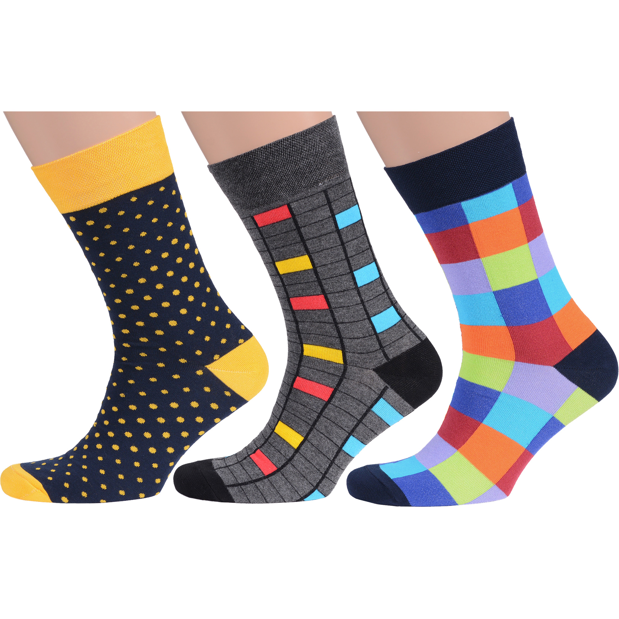 

Комплект носков мужских MoscowSocksClub msk3-М03 разноцветных 25, msk3-М03