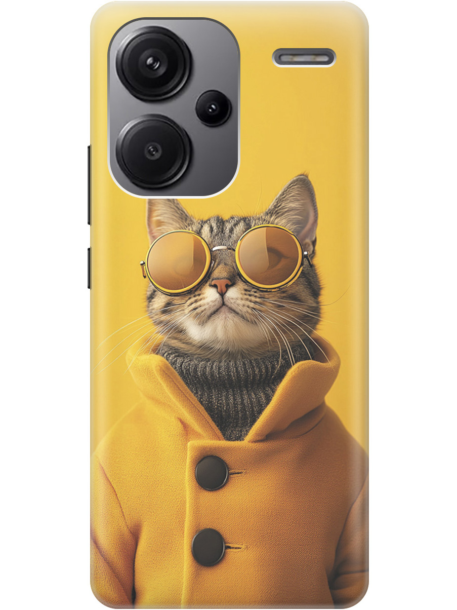 

Силиконовый чехол на Xiaomi Redmi Note 13 Pro + с принтом "Котик в желтых очках", Прозрачный;желтый;черный, 776589212