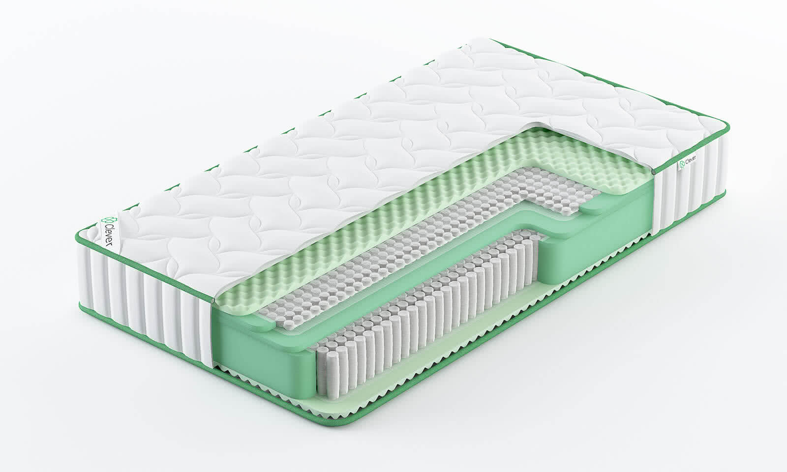 

Матрас Clever HybridWave Soft S1000 200x215, Белый, HybridWave Soft S1000