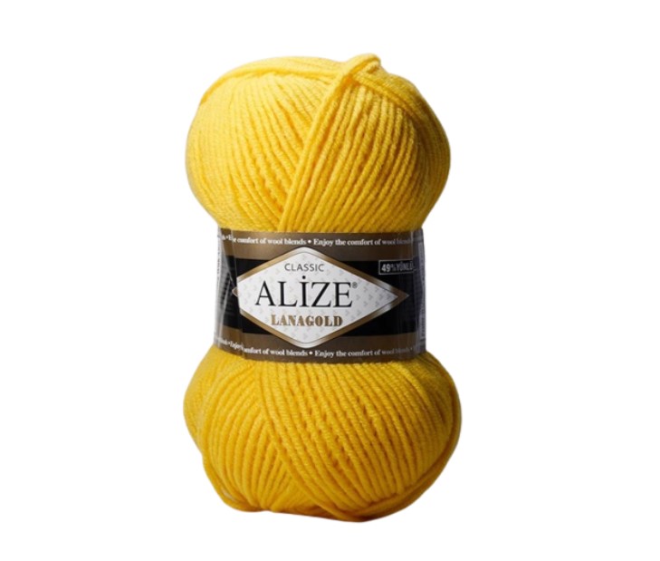 

Пряжа Alize LANA.GOLD.216 LanaGold 216 желтый, LanaGold