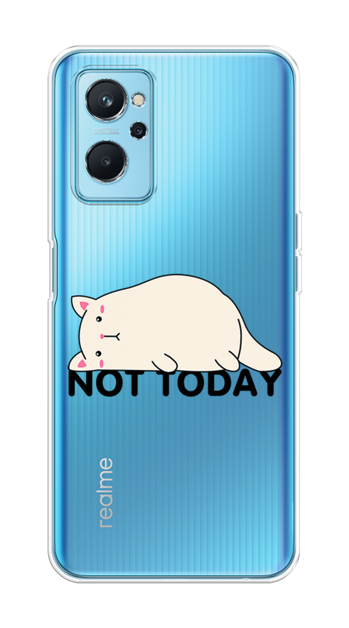 

Чехол на Realme 9i "Cat not today", Белый;розовый;черный, 258050-1