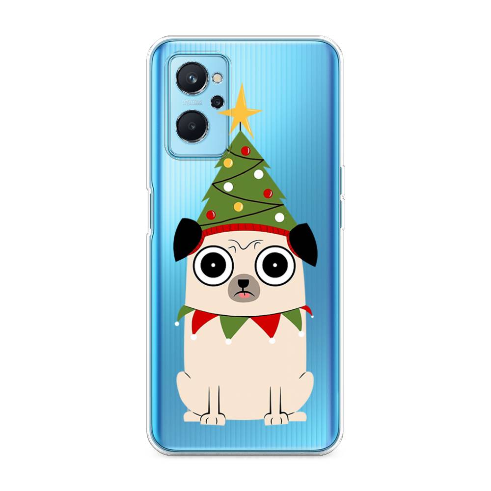 

Чехол на Realme 9i "Собачка с ёлочкой", Бежевый;красный;зеленый, 258050-1